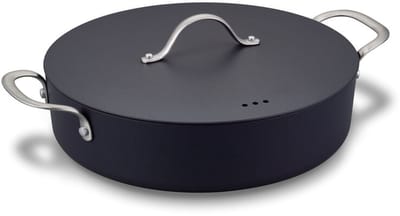 Brabantia Zenn Skillet /Hapjespan - Ø 28 cm - Glazen deksel - 100 % gerecycled - Dubbele antilkleeflaag - PFAS-vrij - Geschikt voor inductie