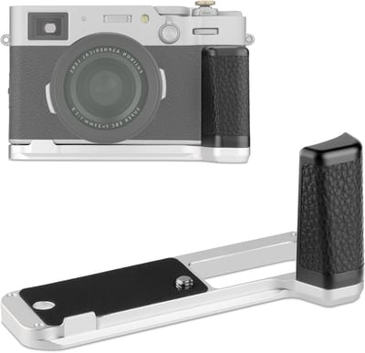 L-vormige handgreep voor Fujifilm X100VI camera met Arca Swiss snelontkoppelplaat en ergonomisch ontwerp voor betere grip en stabiliteit