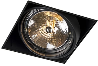 QAZQA Inbouwspot zwart AR111 draai- en kantelbaar trimless - Oneon