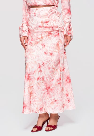 OMBRE Rok - Slim Fit - Gebloemd - Rok Roos S