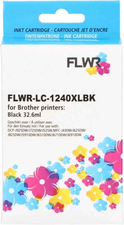 FLWR - Cartridges / Brother LC-1240XL / zwart / Geschikt voor Brother