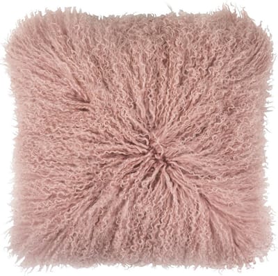 Pad lamsvacht sierkussenhoes Glory roze - 40x40 cm - schapenvacht