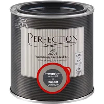 Perfection Houtlak Ultradekkend - Hoogglans - Antraciet - 375ml