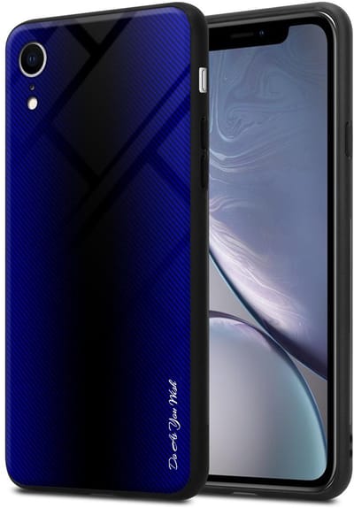 Cadorabo Hoesje geschikt voor Apple iPhone XR in KOBALT PAARS - Beschermhoes gemaakt van TPU silicone Case Cover en achterkant van gehard glas