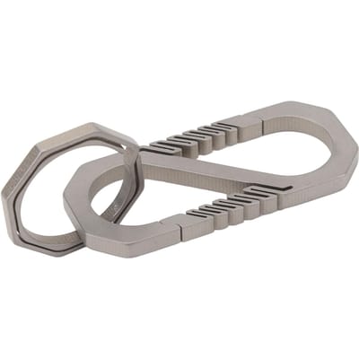 Titaniumlegering Sleutelhangerclip Dubbele Poort Snelontgrendeling EDC Sleutelhangerhouder Organizer voor Mannen Vrouwen gray