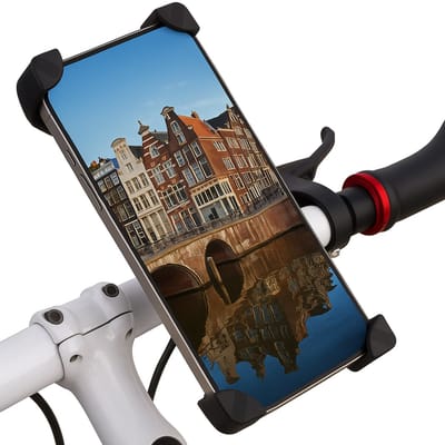 Telefoonhouder Fiets - Volledig Verstelbaar - GSM Mobiel Houder - Voor Fiets , Motor , Brommer Stuur en Scooter - Telefoonhouders