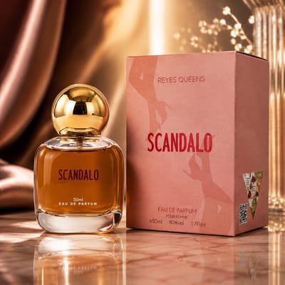 Reyes Queens - Scandalo Eau De Parfum voor vrouwen 50ml. Vrouwelijke geur met zoete en bloemige noten, intens en verfijnd aroma met een warme en elegante basis.