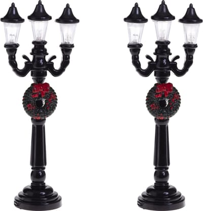 Feeric lights and christmas kerstdorp straatlantaarns - 2x st - H10 cm