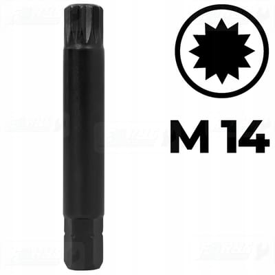 Spline Bit M14 75mm S2 Staal - Professioneel Gereedschap