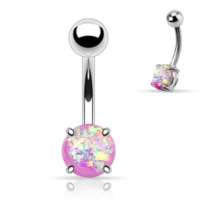 Piercing opal - zilver paars - LMPiercings
