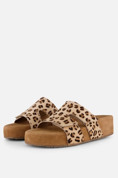 Lazamani Slippers Leopard bruin Synthetisch - Maat 38