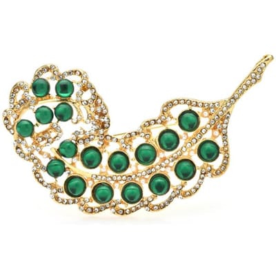 Broches Plumes Magnifiques Pour Femmes Unisexe Couleur Classique Feuille Fête Bureau Broche Pin Cadeaux vert