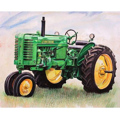 Diamant borduurwerk groene tractor 5D Diamond schilderij mozaïek foto handgemaakte Home Decor 20X30CM green