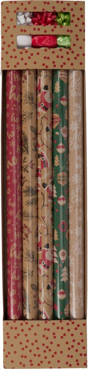 Kerst inpakpapier/cadeaupapier set - 11-delig - 200 x 70 cm - inpakken