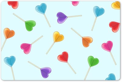 Placemats 45x30 cm - Placemat kunststof - 1 stuk - Lolly - Regenboog - Snoep - Borden onderleggers - Decoratie voor op tafel - Keuken tafeldecoratie accessoires - Vinyl onderlegger - Tafelversiering