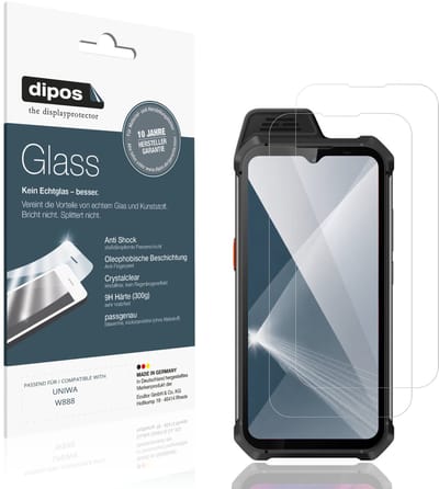 dipos – 2x Pantserfolie geschikt voor UNIWA W888 | 9H Screenprotector