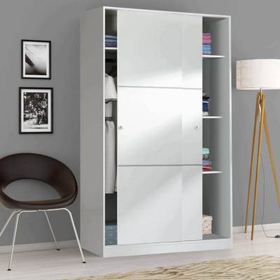 Luxe Kledingkast – Wit – 120x50x200 cm – Industrohome