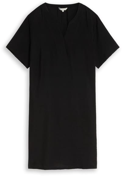 Tom Tailor - Plus Size - Jurk met V-hals - Maat 46 - deep black