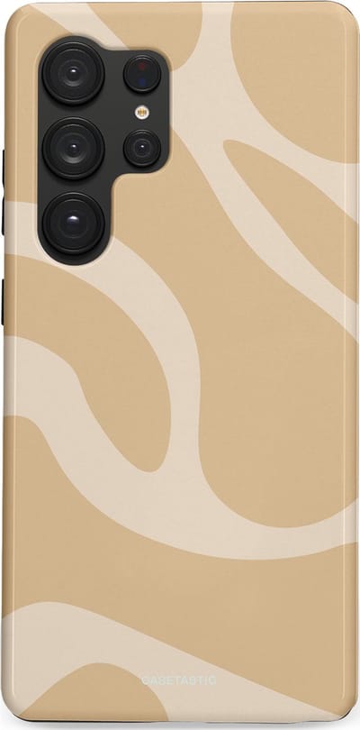 Casetastic hoesje geschikt voor Samsung Galaxy S25 Ultra - Dubbellaagse bescherming - Aesthetic Beige Wave Clean Girl - Fashion Case - Beige
