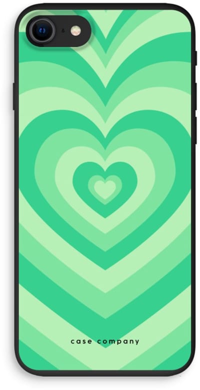 Case Company® - Hoesje geschikt voor iPhone 8 hoesje - Hart Groen - Biologisch Afbreekbaar Telefoonhoesje - Bescherming alle Kanten en Schermrand