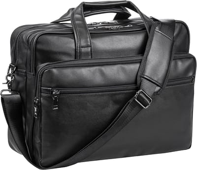 Laptoptas Leer - Aktetas Schoudertas - Zakelijk Gebruik - Waterafstotend PU Leer - 15.6 Inch