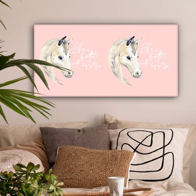 Canvas Schilderij Quotes - Paard - Life is better with a horse - Spreuken - 80x40 cm - Wanddecoratie