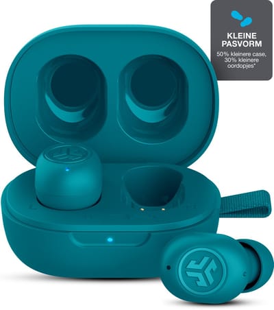 JLab JBuds Mini Draadloze Oordopjes - Bluetooth Oortjes Draadloos - 20 uur Batterijduur - Klein Design - Noise Cancelling Microfoon - Touch Sensoren - Multipoint - Aqua