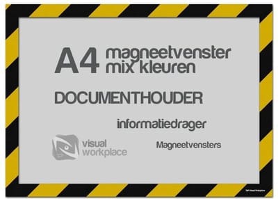 Magneetvensters A4 (mix kleuren) - Geel/Zwart