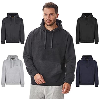 Zachte fleece hoodie voor heren, gerecycled katoen, comfortabele pasvorm, 2X-Large