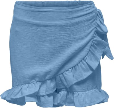 ONLY KOGMETTE WRAP SKORT WVN NOOS Meisjes Broek - Blissful Blue - Maat 146
