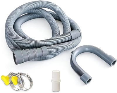 Afvoerslang Wasmachine - Verlengslang Set - Water Afvoeren - Insteekbaar Ontwerp - 1.5 Meter - Grijs