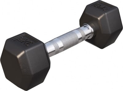 Gorilla Sports Dumbbell - 1 x 2 kg - Gietijzer - Hexagon - Halter