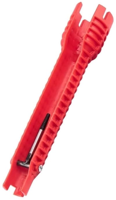 Dailygoody - Spoelsleutel - Multifunctioneel sanitair gereedschap - Rood - Gootsteen sleutel - Geschikt voor badkamer en keuken - Premium kwaliteit