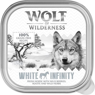 6x150g Adult White Infinity Paard Wolf of Wilderness Hondenvoer nat