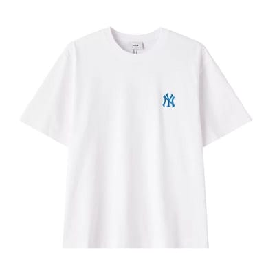 T-shirt Sportif Décontracté Manches Courtes Vintage Rond Simple Respirant Confortable Respectueux de la Peau MLB Unisexes Hauts 3ATSN7763-50WHS S white