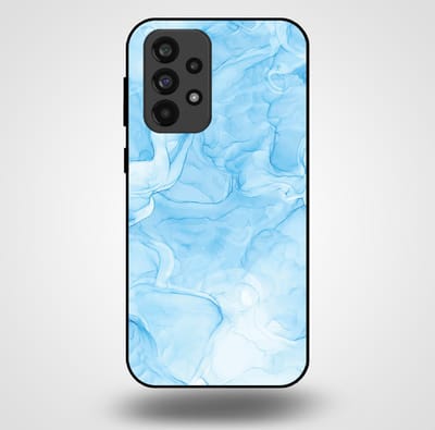 Smartphonica Telefoonhoesje voor Samsung Galaxy A33 5G met marmer opdruk - TPU backcover case marble design - Lichtblauw geschikt voor Samsung Galaxy A33 5G