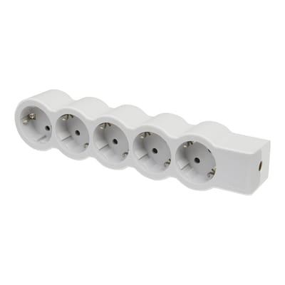 Legrand Stekkerdoos 5x2P+A Zonder Snoer Wit-Grijs (Europese Stekkerdoos) - 694577 [10 stuks]