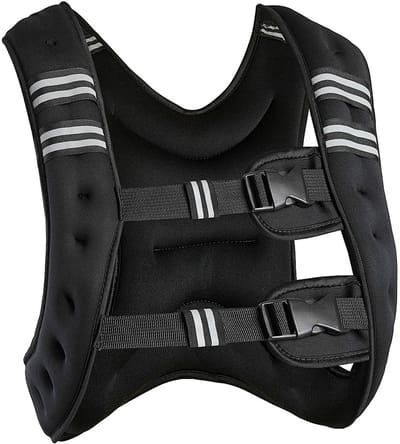 Linkforu - Verzwaarde Trainingsvest - Gewichtsvest 10KG - Fitness - Sport Vest - Hardloopvest - Krachttraining - Verstelbaar - Comfortabel - Ademend - Zwart