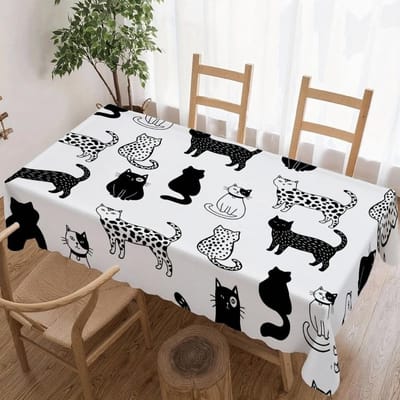 Tafelkleed met Kattenpatroon Rechthoekig voor Tafeldecoratie Keuken Eetkamer Waterdicht Herbruikbaar Tafelkleed voor Tafel Binnen Buiten Picknick 100x160cm