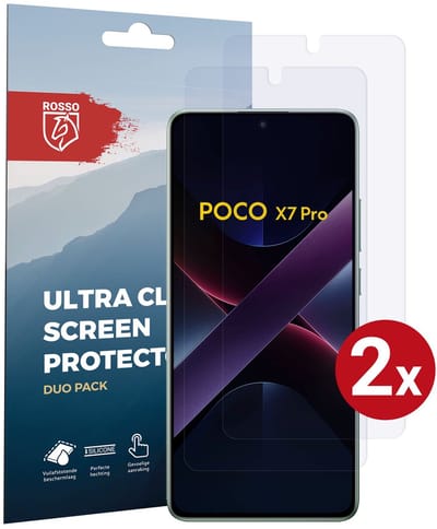 Rosso Screen Protector Geschikt voor Xiaomi Poco X7 Pro | Ultra Clear Duo Pack | TPU Folie | Case Friendly Beschermfolie | 2 Stuks