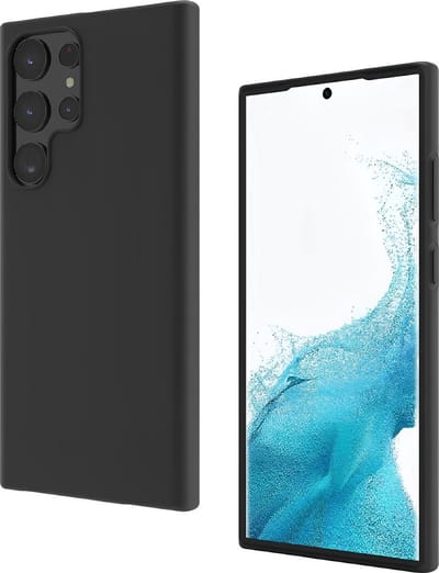 Flexibele achterkant Silicone hoesje zwart Geschikt voor: Samsung Galaxy S23 Ultra