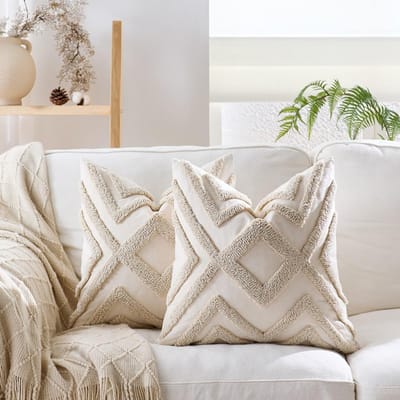 2 stuks Boho Chic Geweven Abstracte Kussensloop Met Pluizen Zacht Luxe Decoratieve Sierkussenhoezen Voor Bank Bed Woonkamer Esthetisch 45x45cm