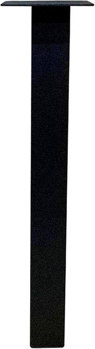 FLE - Stalen rechte tafelpoot zwart vierkant 8 bij 8 cm en hoogte 90 cm (koker 8 x 8 cm)