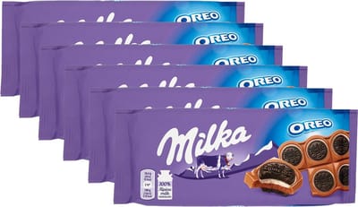 6 Repen Milka Chocoladereep Oreo Sandwich á 92 gram - Voordeelverpakking Snoepgoed