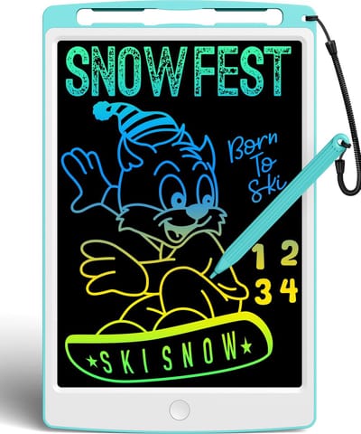 JeiibrZui 1 LCD-schrijftablet voor kinderen, 8,5 inch met vingerafdrukwerend oppervlak, tekenblok voor kinderen met LED-scherm, schrijftablet voor thuisonderwijs en reizen