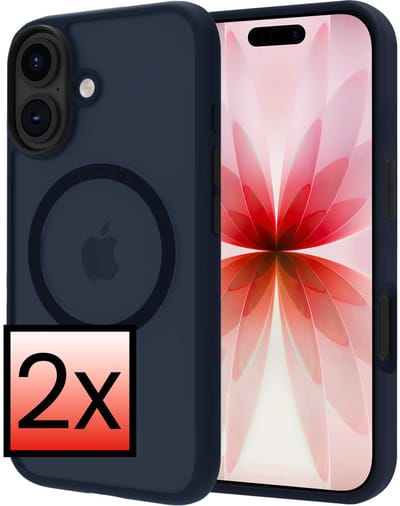 Hoesje - 2 Stuks - Geschikt voor Apple iPhone 17 - Magsafe Compatible - Sterk & Shockproof - Back Cover - Shock Proof Case - Telefoon Hoes - Donkerblauw
