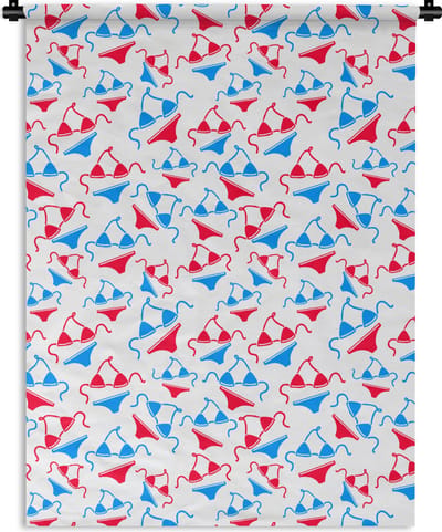 Wandkleed - Wanddoek - Bikini - Strand - Patronen - 150x200 cm - Wandtapijt