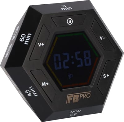 6 Hoekige Digitale Alarmklok - Hexagon Kookwekker - Alarm Klok met 6 Kanten - Timer met 6 Standen - Met Zelf Instelbare Timer! - Zwarte Digitale Klok met Magneten