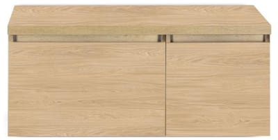 Frozen Badmeubelset 100 cm - Greeplijst in Kleur - Wastafel Onderkast met Bovenblad Casella Oak