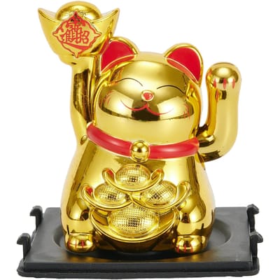 Chinese Gelukskat Groot Goud Maneki Neko Zwaaiende Hand Poot Omhoog Rijkdom Voorspoed Welkomend Goed Geluk Zwaaiende Kat Verjaardagscadeau Decor